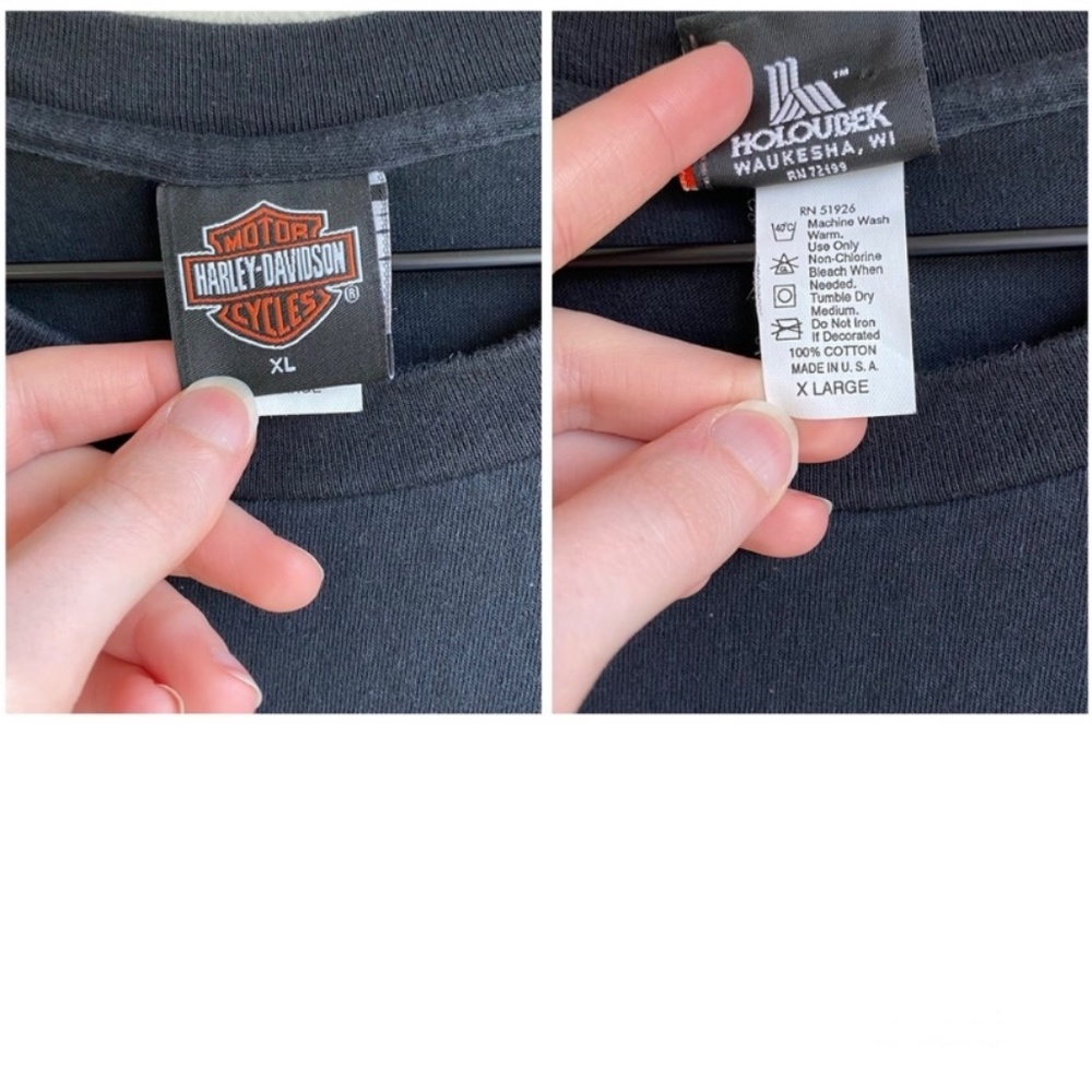 Harley Davidson Vintage Oversized Black T-Shirt XL - Picture 3 of 13
